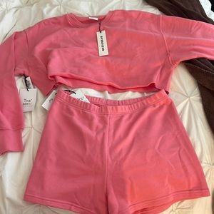 TNA airy fleece matching set. Brand new with tags